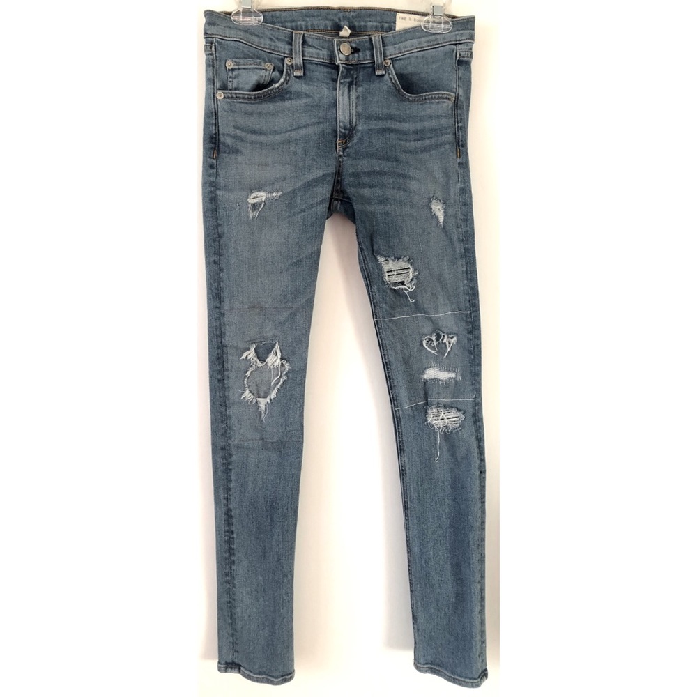 Rag & Bone Skinny La Costa Repair Distressed Jeans 29" - Picture 4 of 7